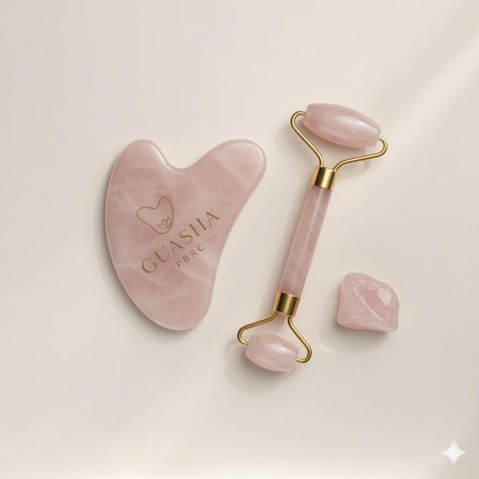 Set Guasha quartz rose