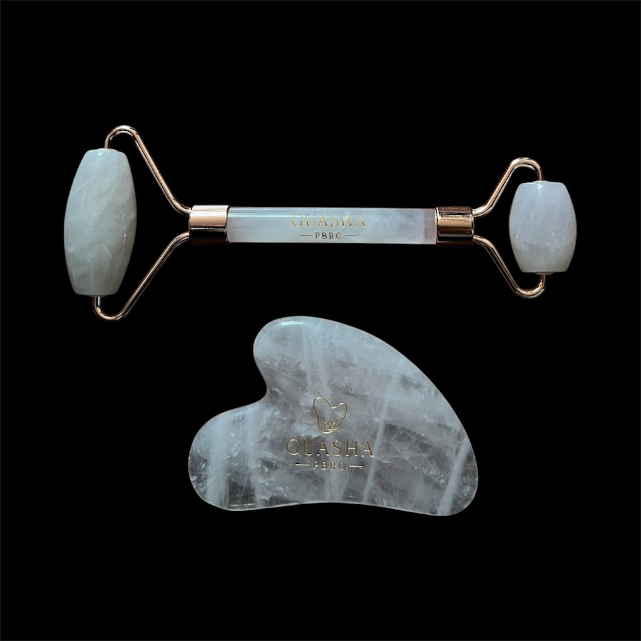 Set Guasha quartz rose